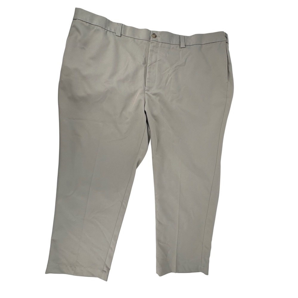 Oak Hill DXL Mens Khaki Tan Dress Pants 52 Waist 28 Length Straight Leg Trousers